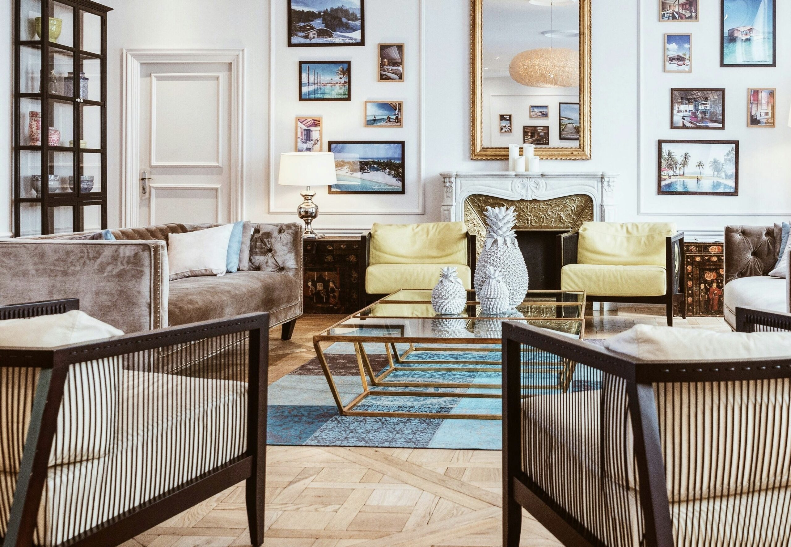 Luxury modern living room in a high-end UK home representing domestic staff costs and private household lifestyle